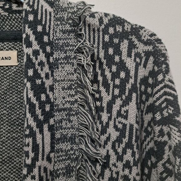 Lucky Brand Shawl Collar Western Boho Open Front Cardigan Small Gray Multi NWT - Picture 9 of 14